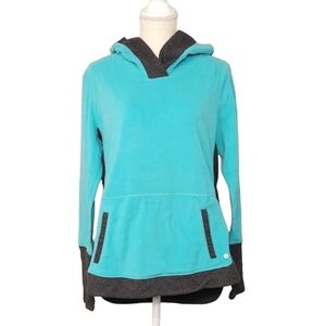 Xersion Medium Mint Green Crossover Polar Fleece Hoodie w/ Thumb Holes